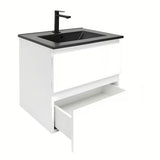 Viseča kopalniška omarica z umivalnikom SAT B-Way 1 u sjajno bijeloj boji s dvije ladice