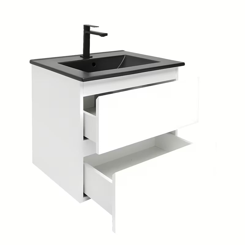 Viseča kopalniška omarica z umivalnikom SAT B-Way 1 u sjajno bijeloj boji s dvije ladice