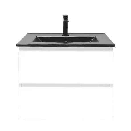 Viseča kopalniška omarica z umivalnikom SAT B-Way 1 u sjajno bijeloj boji s dvije ladice