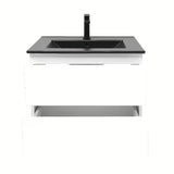 Viseča kopalniška omarica z umivalnikom SAT B-Way 1 u sjajno bijeloj boji s dvije ladice