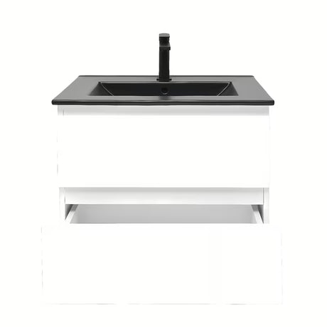 Viseča kopalniška omarica z umivalnikom SAT B-Way 1 u sjajno bijeloj boji s dvije ladice