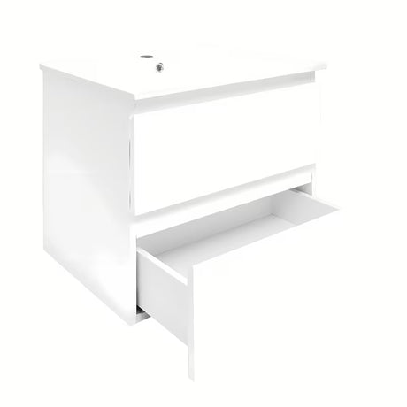 Viseča kopalniška omarica s keramičkim umivaonikom SAT B-Way 1 u sjajno bijeloj boji s dvije ladice