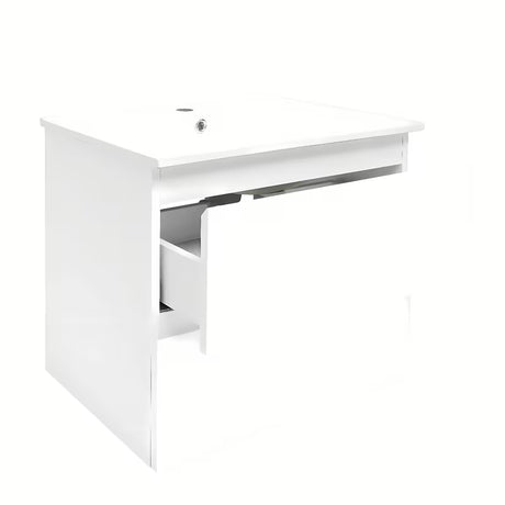 Viseča kopalniška omarica s keramičkim umivaonikom SAT B-Way 1 u sjajno bijeloj boji s dvije ladice