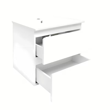 Viseča kopalniška omarica s keramičkim umivaonikom SAT B-Way 1 u sjajno bijeloj boji s dvije ladice