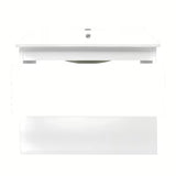 Viseča kopalniška omarica s keramičkim umivaonikom SAT B-Way 1 u sjajno bijeloj boji s dvije ladice