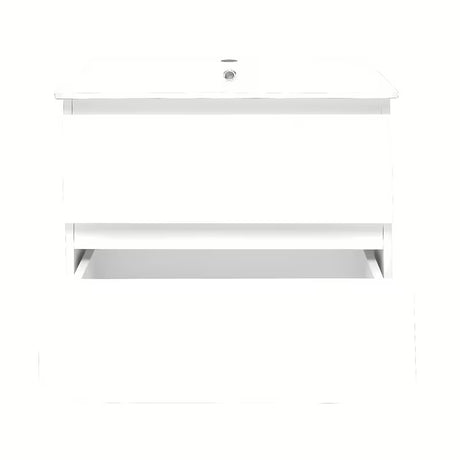 Viseča kopalniška omarica s keramičkim umivaonikom SAT B-Way 1 u sjajno bijeloj boji s dvije ladice