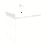 Viseča kopalniška omarica s keramičkim umivaonikom SAT B-Way 1 u bijeloj boji, 79x50x45 cm.