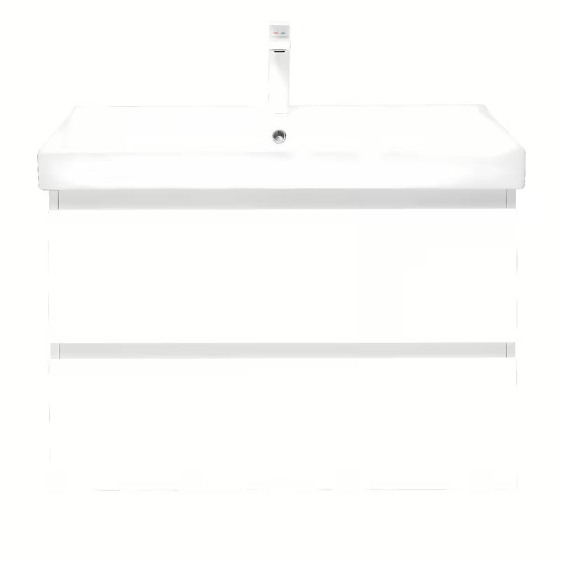 Viseča kopalniška omarica s keramičkim umivaonikom SAT B-Way 1 u bijeloj boji, 79x50x45 cm.