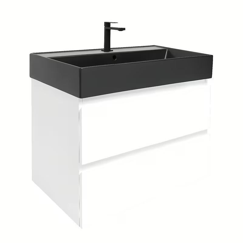 Viseča kopalniška omarica s keramičkim umivaonikom SAT B-Way 1 u sjajnoj bijeloj boji