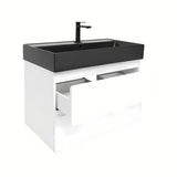 Viseča kopalniška omarica s keramičkim umivaonikom SAT B-Way 1 u sjajno bijeloj boji