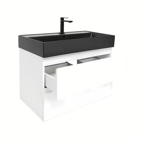 Viseča kopalniška omarica s keramičkim umivaonikom SAT B-Way 1 u sjajno bijeloj boji