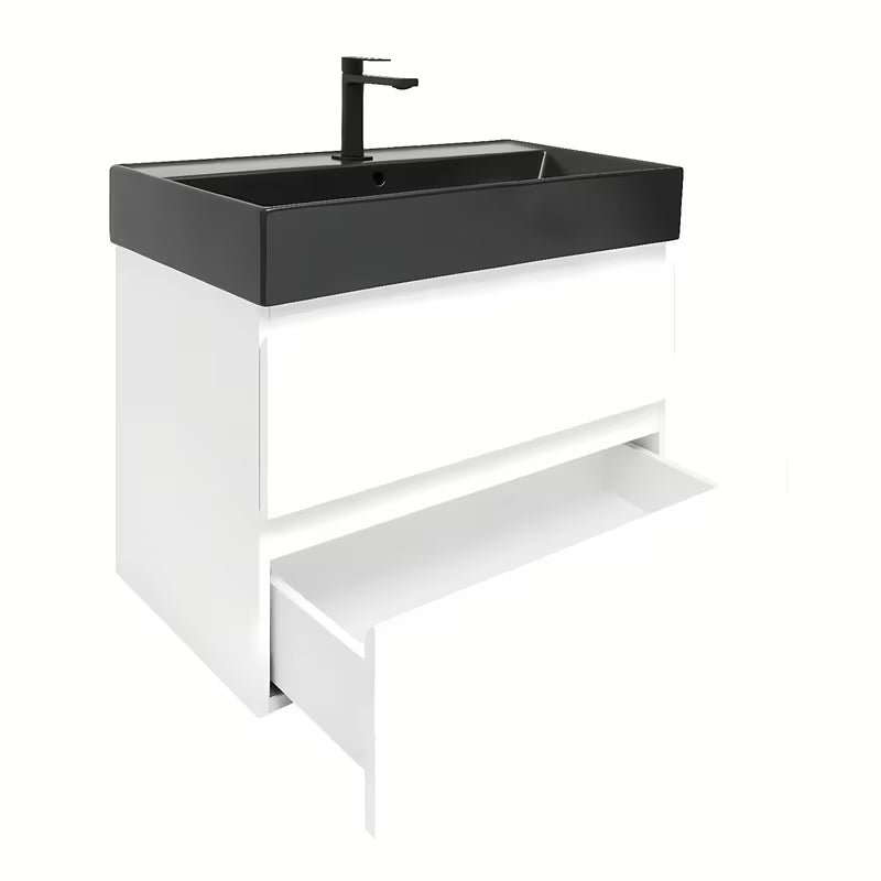 Viseča kopalniška omarica s keramičkim umivaonikom SAT B-Way 1 u sjajno bijeloj boji