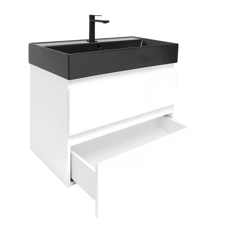 Viseča kopalniška omarica s keramičkim umivaonikom SAT B-Way 1 u sjajno bijeloj boji