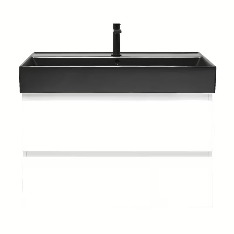 Viseča kopalniška omarica s keramičkim umivaonikom SAT B-Way 1 u sjajno bijeloj boji