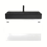 Viseča kopalniška omarica s keramičkim umivaonikom SAT B-Way 1 u sjajno bijeloj boji