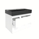 Viseča kopalniška omarica s keramičkim umivaonikom SAT B-Way 1 u sjajnoj bijeloj boji, 79x50x45 cm.