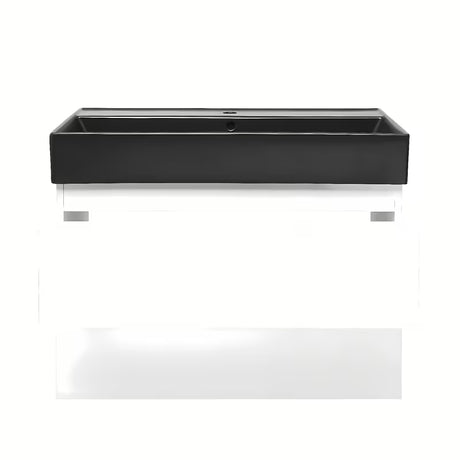 Viseča kopalniška omarica s keramičkim umivaonikom SAT B-Way 1 u sjajnoj bijeloj boji, 79x50x45 cm.