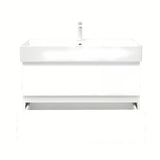 Viseča ormarić s keramičkim umivaonikom SAT B-Way 1 u sjajnoj bijeloj boji s dvije ladice.