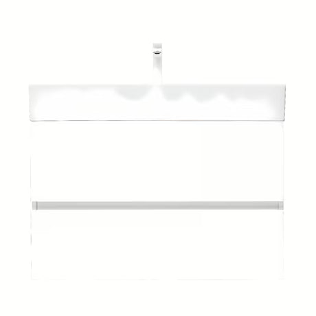 Viseča ormarić s keramičkim umivaonikom SAT B-Way 1 u sjajnoj bijeloj boji s dvije ladice.