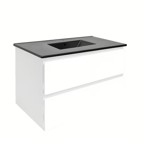 Viseča kopalniška omarica z umivalnikom SAT B-Way 1 u sjajnoj bijeloj boji s dvije ladice