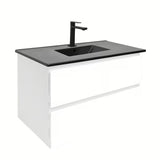 Viseča kopalniška omarica SAT B-Way 1 z umivalnikom u bijelom sjaju s dvije ladice