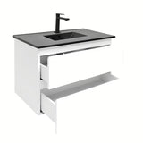 Viseča kopalniška omarica SAT B-Way 1 z umivalnikom u bijelom sjaju s dvije ladice