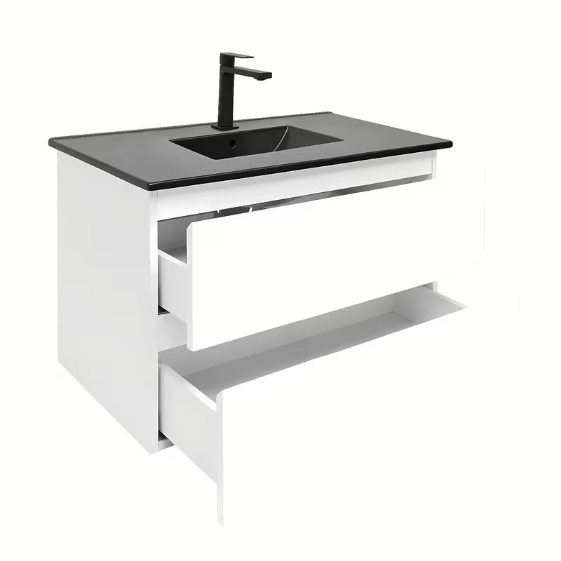 Viseča kopalniška omarica SAT B-Way 1 z umivalnikom u bijelom sjaju s dvije ladice