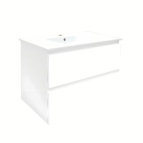 Viseča kopalniška omarica z umivalnikom SAT B-Way 1 u bijelom sjaju s dvije ladice