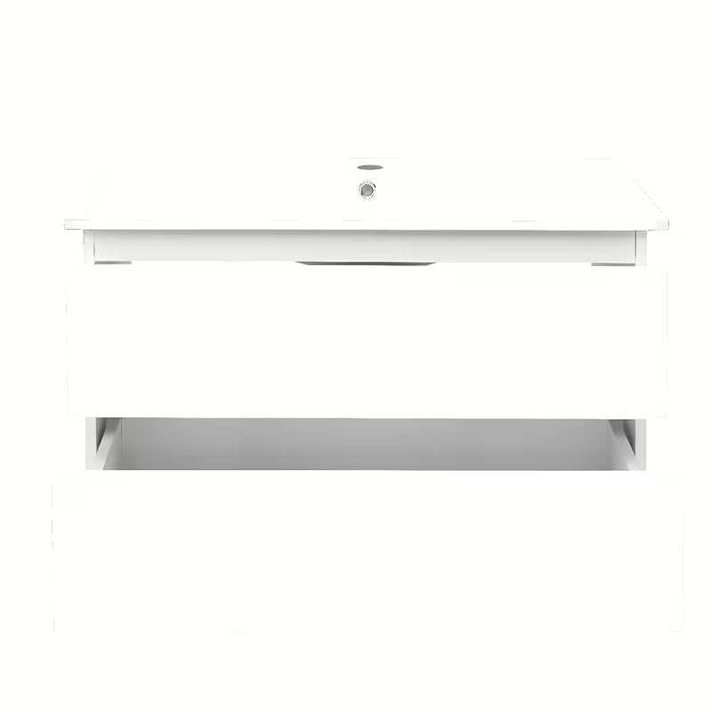 Viseča kopalniška omarica z umivalnikom SAT B-Way 1 u bijelom sjaju s dvije ladice