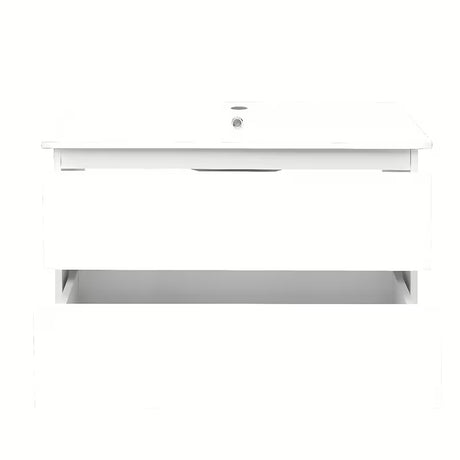 Viseča kopalniška omarica z umivalnikom SAT B-Way 1 u bijelom sjaju s dvije ladice