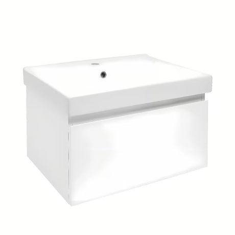 Viseča kopalniška omarica s keramičkim umivaonikom SAT B-Way 1 u sjajnoj bijeloj boji