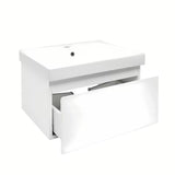 Viseča kopalniška omarica s keramičkim umivaonikom SAT B-Way 1 u sjajnoj bijeloj boji