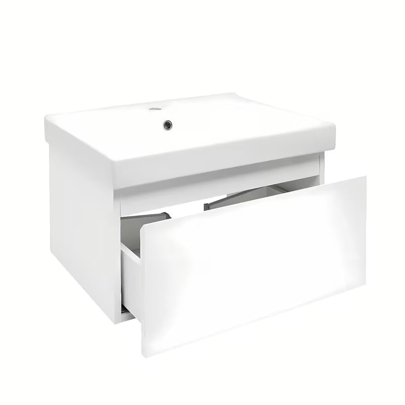 Viseča kopalniška omarica s keramičkim umivaonikom SAT B-Way 1 u sjajnoj bijeloj boji