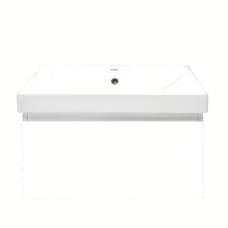 Viseča kopalniška omarica s keramičkim umivaonikom SAT B-Way 1 u sjajnoj bijeloj boji