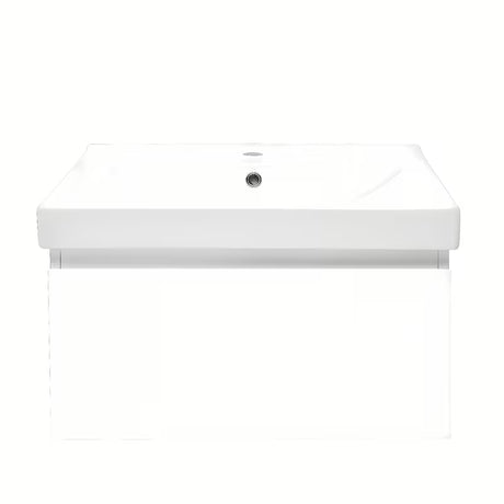 Viseča kopalniška omarica s keramičkim umivaonikom SAT B-Way 1 u sjajnoj bijeloj boji