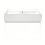 Viseča kopalniška omarica SAT B-Way 1 s keramičkim umivaonikom u sjajnoj bijeloj boji, 59x30x45 cm