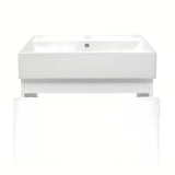 Viseča kopalniška omarica SAT B-Way 1 s keramičkim umivaonikom u sjajnoj bijeloj boji, 59x30x45 cm