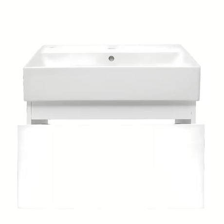 Viseča kopalniška omarica SAT B-Way 1 s keramičkim umivaonikom u sjajnoj bijeloj boji, 59x30x45 cm