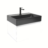 Viseča kopalniška omarica s keramičkim umivaonikom SAT B-Way u sjajnoj bijeloj boji 59x45x30 cm