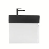 Viseča kopalniška omarica s keramičkim umivaonikom SAT B-Way u sjajnoj bijeloj boji 59x45x30 cm