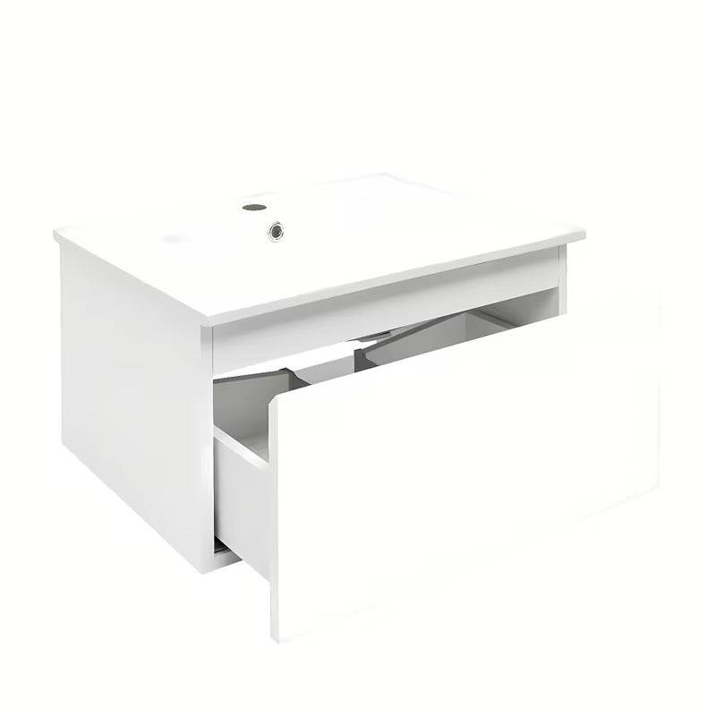 Viseča kopalniška omarica s keramičkim umivaonikom SAT B-Way 1 u sjajnoj bijeloj boji