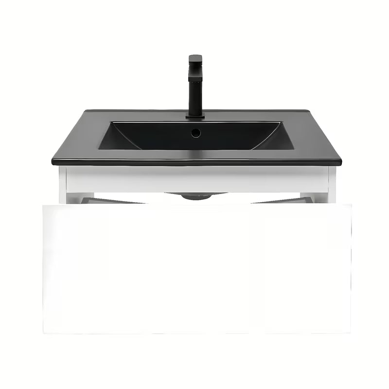 Viseča kopalniška omarica z umivalnikom SAT B-Way 1 u bijelom sjaju 59x45x30 cm