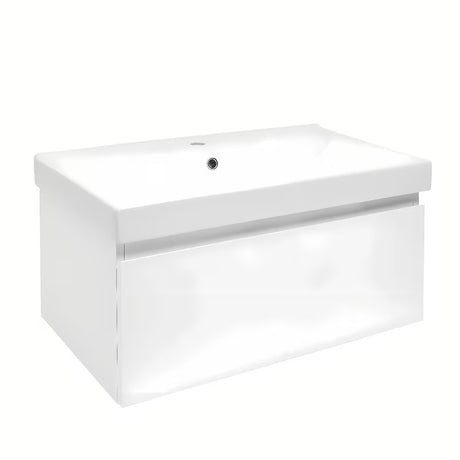 Viseča kopalniška omarica SAT B-Way 1 s keramičkim umivaonikom u bijeloj sjajnoj izvedbi