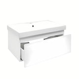 Viseča kopalniška omarica SAT B-Way 1 s keramičkim umivaonikom u bijeloj sjajnoj izvedbi