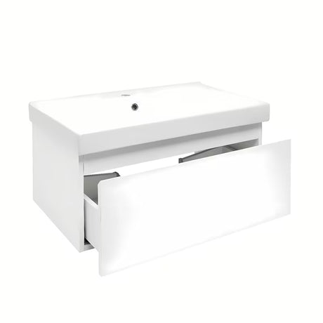 Viseča kopalniška omarica SAT B-Way 1 s keramičkim umivaonikom u bijeloj sjajnoj izvedbi