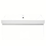 Viseča kopalniška omarica SAT B-Way 1 s keramičkim umivaonikom u bijeloj sjajnoj izvedbi