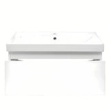 Viseča kopalniška omarica SAT B-Way 1 s keramičkim umivaonikom u bijeloj sjajnoj izvedbi