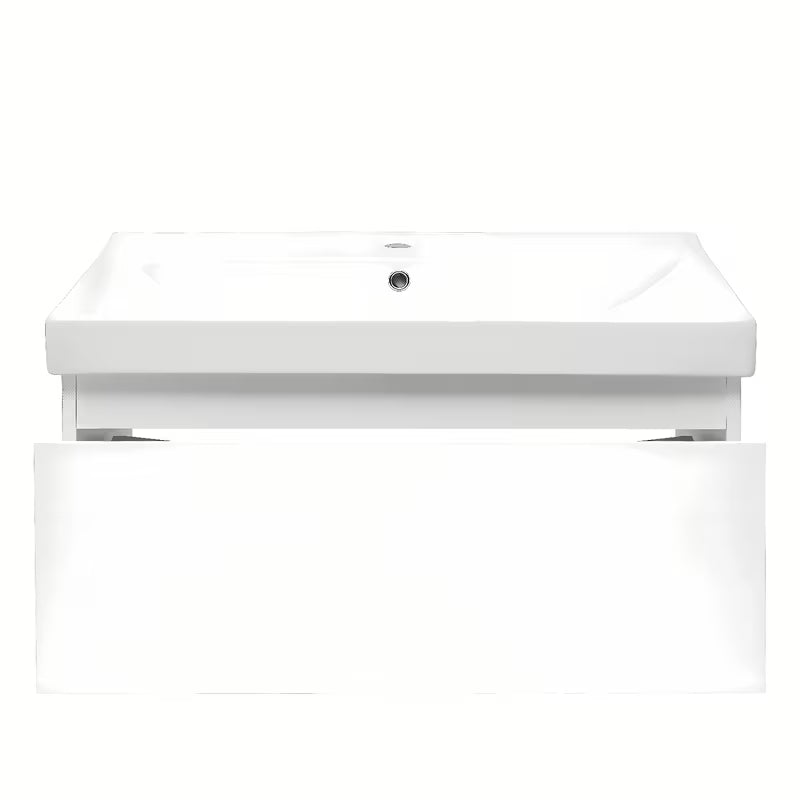 Viseča kopalniška omarica SAT B-Way 1 s keramičkim umivaonikom u bijeloj sjajnoj izvedbi