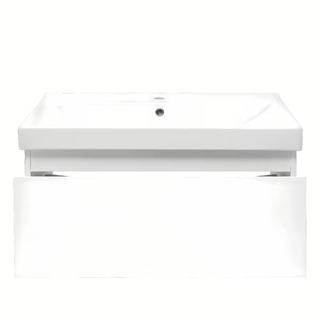 Viseča kopalniška omarica SAT B-Way 1 s keramičkim umivaonikom u bijeloj sjajnoj izvedbi