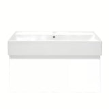 Viseča kopalniška omarica s keramičkim umivaonikom SAT B-Way 1 u bijeloj sjajnoj izvedbi